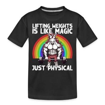 Bodybuilder Licorne Workout Magic Saying - T-shirt bio Premium Enfant - noir - Devant