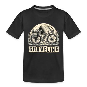 Graveling Gravelbike Gravelbiker Gravel Bike - Kids' Premium Organic T-Shirt - black - Front