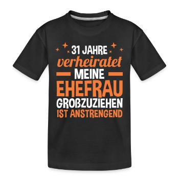 Ehe Lindenhochzeit 31 Jahre Verheiratet Hochzeitst - Kinder Premium Bio T-Shirt - Schwarz - Vorne