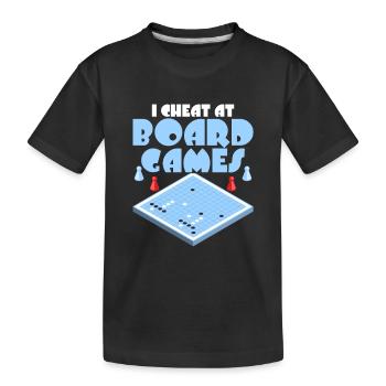 I Cheat At Board Games Tabletop Player Nerd Gamer - Kids' Premium Organic T-Shirt - black - Front