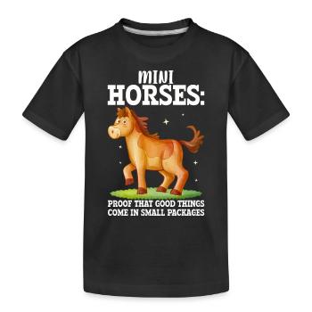 Miniature Horse Lover - Kids' Premium Organic T-Shirt - black - Front