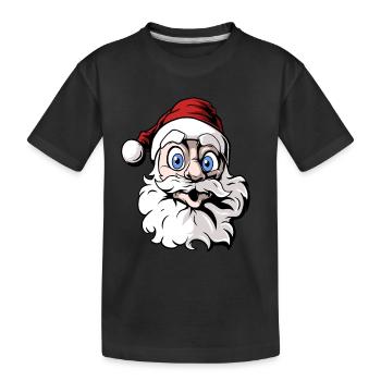 Père Noël de dessin animé cool - T-shirt bio Premium Enfant - noir - Devant