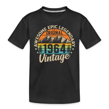 1964 - 60th birthday - Kids' Premium Organic T-Shirt - black - Front