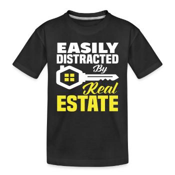 Lustiger Immobilienmakler Spruch - Kinder Premium Bio T-Shirt - Schwarz - Vorne