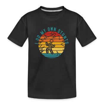 Ich mache meine eigenen Stunts, werde gesund Lustige Verletzung Elektrisch - Kinder Premium Bio T-Shirt - Schwarz - Vorne