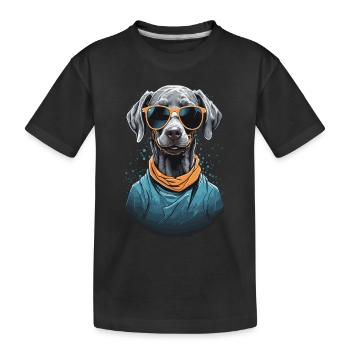 Aesthetic Weimaraner Dog Streetwear - Kids' Premium Organic T-Shirt - black - Front