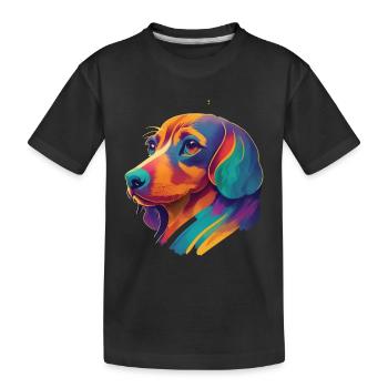 Colorful Dachshund Dogs Friend Joie de vivre Dog - Kids' Premium Organic T-Shirt - black - Front