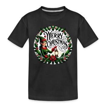 Frohe Weihnachten Design Lustiges Geschenk für Weihnachtsliebhaber - Kinder Premium Bio T-Shirt - Schwarz - Vorne