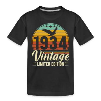 90th Birthday 1934 Shirt - Kids' Premium Organic T-Shirt - black - Front