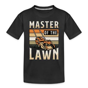 Tondeuse Maître De La Pelouse Herbe Tonte Tonte De Pelouse - T-shirt bio Premium Enfant - noir - Devant