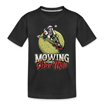 Tondeuse déplaçant le jardinier tondeur de pelouse Extra Mile - T-shirt bio Premium Enfant - noir - Devant