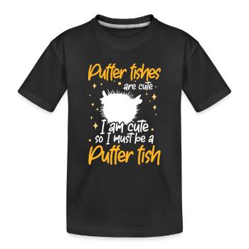 Ich bin ein Kugelfisch Aquaristik Kugelfisch - Kinder Premium Bio T-Shirt - Schwarz - Vorne