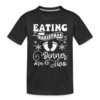 Becoming a Mother, Eating christmas dinner for two - Kids' Premium Organic T-Shirt - black - Front