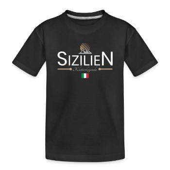 Sizilien Klettern - Kinder Premium Bio T-Shirt - Schwarz - Vorne