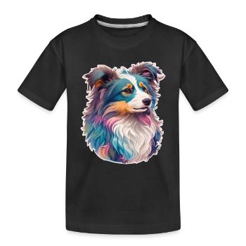 Australian Shepherd Dog Dog Lover Art - Kids' Premium Organic T-Shirt - black - Front