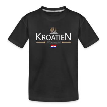 Kroatien Klettern - Kinder Premium Bio T-Shirt - Schwarz - Vorne