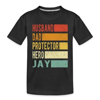 Jay Name Dad Gift - Kids' Premium Organic T-Shirt - black - Front