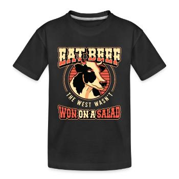 L'élevage bovin Mangez du bœuf The West Cattle Rancher - T-shirt bio Premium Enfant - noir - Devant