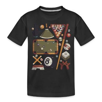 Billard - Kinder Premium Bio T-Shirt - Schwarz - Vorne