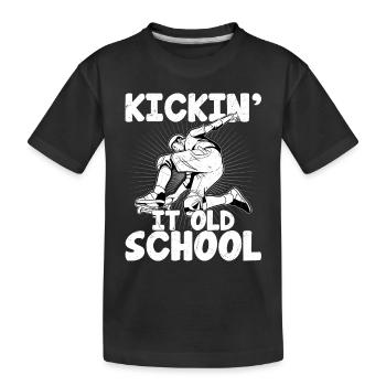 Kickin' it Old School Skateboard Skater Skateboard - T-shirt bio Premium Enfant - noir - Devant