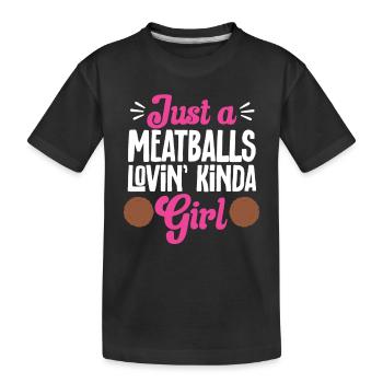 Meatballs Italy Italian Food - Kids' Premium Organic T-Shirt - black - Front
