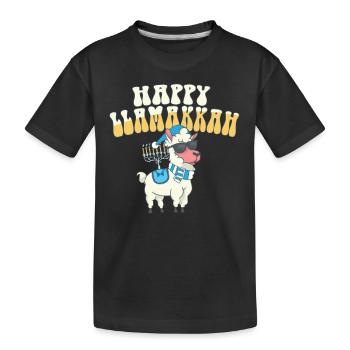 Jewish Hanukkah Happy Llamakkah Chrismukkah Llama - Kinder Premium Bio T-Shirt - Schwarz - Vorne