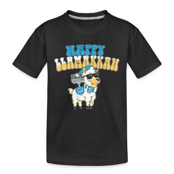 Hanoukka Costume Juif Lama Joyeux Llamakkah - T-shirt bio Premium Enfant - noir - Devant