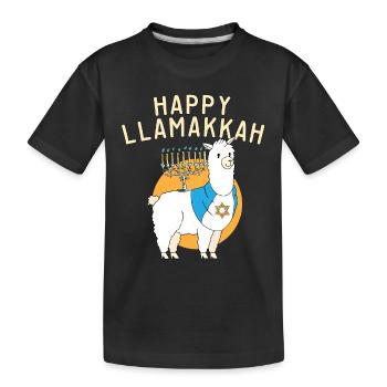 Jewish Hanukkah Happy Llamakkah Chrismukkah Llama - Kinder Premium Bio T-Shirt - Schwarz - Vorne