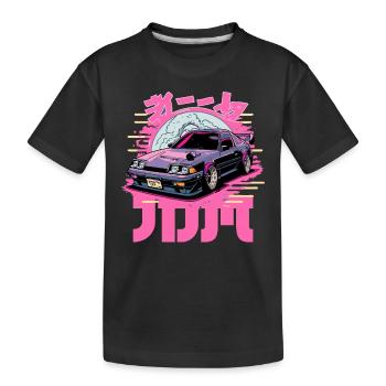 Japanisches Phantasie-Auto-Tuning JDM - Kinder Premium Bio T-Shirt - Schwarz - Vorne