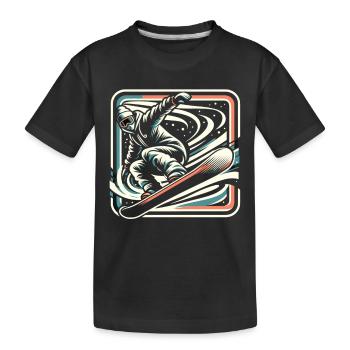 Snowboard action: piste hero on the board - Kids' Premium Organic T-Shirt - black - Front