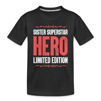 Meilleure soeur héroïne dictant - T-shirt bio Premium Enfant - noir - Devant