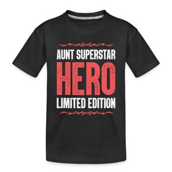 Meilleure tante héroïne dictant - T-shirt bio Premium Enfant - noir - Devant