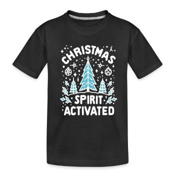 Christmas Spirit Activated - Kids' Premium Organic T-Shirt - black - Front