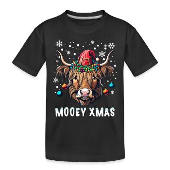 Bovins Highlands écossais Noël vache neige - T-shirt bio Premium Enfant - noir - Devant