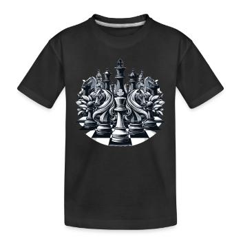 Line Art Chess Move cadeau - T-shirt bio Premium Enfant - noir - Devant