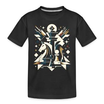 Geometric Chess Master Design - Kids' Premium Organic T-Shirt - black - Front