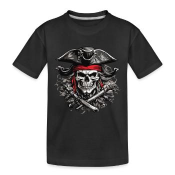 Jolly Roger Pirate Skull Party Halloween Design - T-shirt bio Premium Enfant - noir - Devant