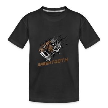 Fierce Sabertooth Tiger - Kids' Premium Organic T-Shirt - black - Front