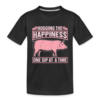 L’élevage porcin monopolise Le bonheur Un élevage de porcs - T-shirt bio Premium Enfant - noir - Devant