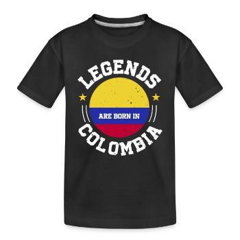 Legends Born In Colombia South America Gift - Kids' Premium Organic T-Shirt - black - Front