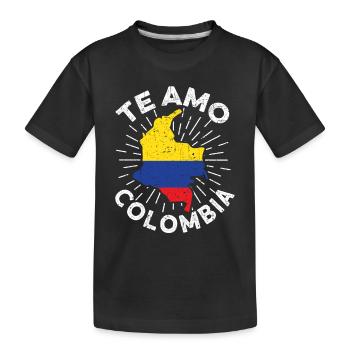 Te Amo Colombia - Kinder Premium Bio T-Shirt - Schwarz - Vorne