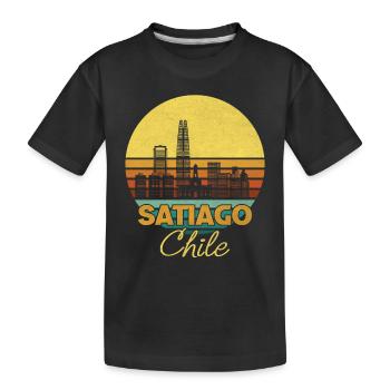 Santiago Chile Retro Städtereisen Vintage Chilenen - Kinder Premium Bio T-Shirt - Schwarz - Vorne