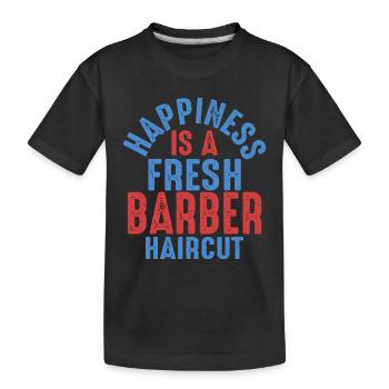 Le bonheur est une coupe de cheveux fraîche de Barbershop Bea - T-shirt bio Premium Enfant - noir - Devant