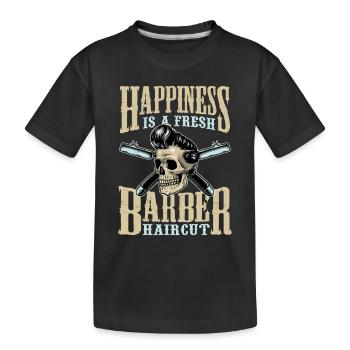 Le bonheur est un frais coupe de cheveux - T-shirt bio Premium Enfant - noir - Devant