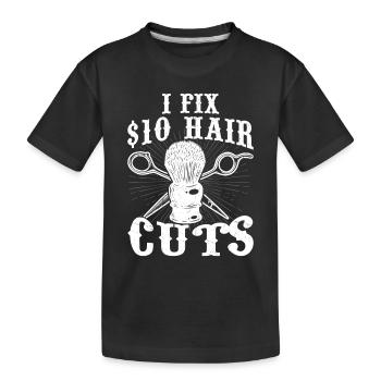 Je répare 10 $ Coupes de cheveux Coupe de cheveux Barbe Barbershop - T-shirt bio Premium Enfant - noir - Devant