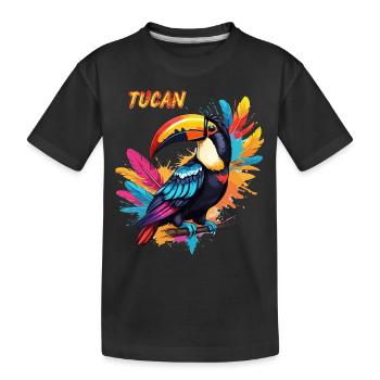 TUKAN - Kinder Premium Bio T-Shirt - Schwarz - Vorne