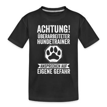Hundetraining Hund Hundeschule Hundetrainer - Kinder Premium Bio T-Shirt - Schwarz - Vorne