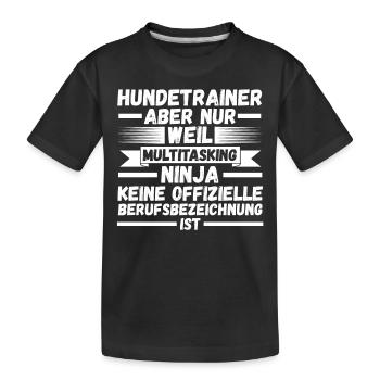 Hundetraining Hund Hundeschule Hundetrainer - Kinder Premium Bio T-Shirt - Schwarz - Vorne