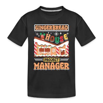 Gingerbread house project manager - Kids' Premium Organic T-Shirt - black - Front
