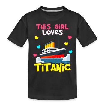 RMS Titanic cadeaux pour les filles Titanic amoureux navire - T-shirt bio Premium Enfant - noir - Devant
